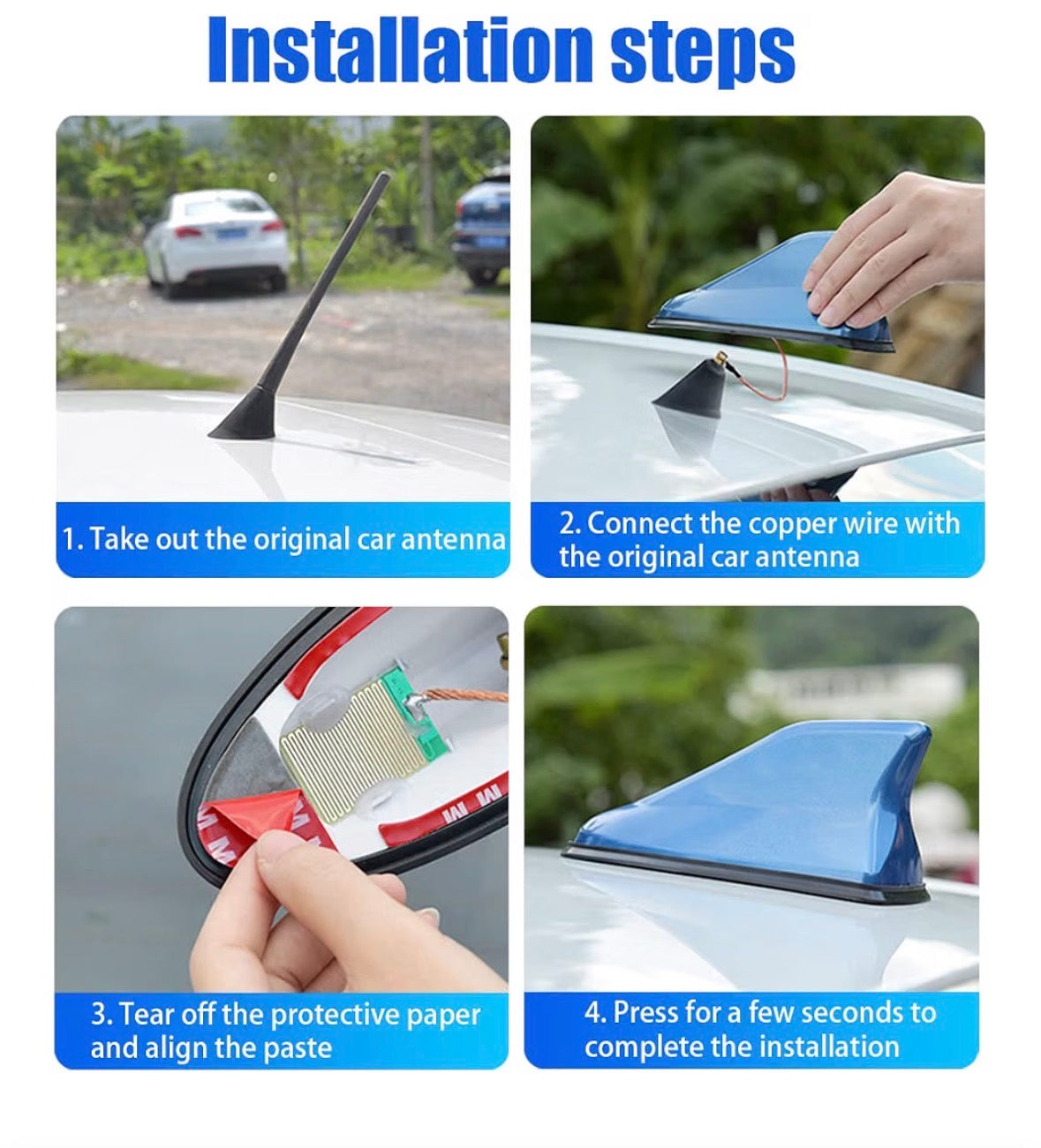 Shark Fin Antenna - Toyota Corolla Hatchback 2018-2025 - Black`